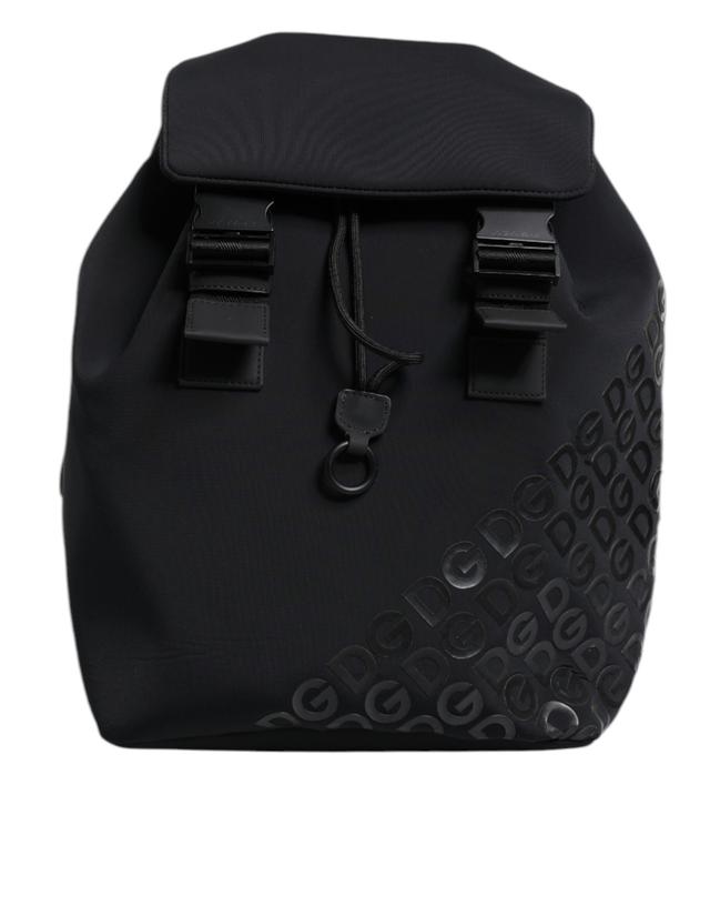 Dolce & Gabbana Black Neoprene Nylon DG Logo School Backpack Men's Bag (Pre-Owned)