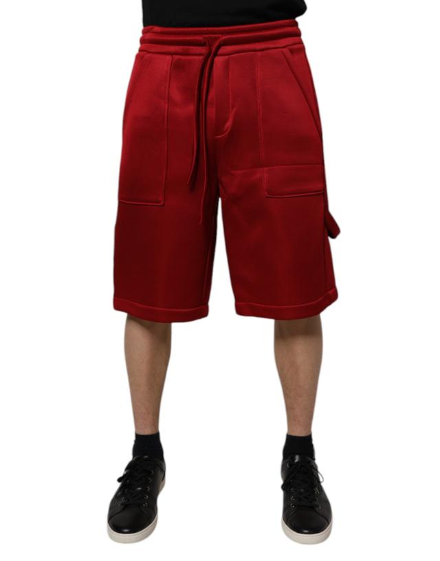 Dolce & Gabbana Maroon Viscose Nylon Mid Waist Bermuda Men's Shorts (Pre-Owned)