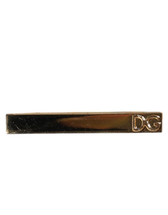 Dolce & Gabbana Gold Tone Brass Crystal Branded Accessory Tie Clip Men's Bar
