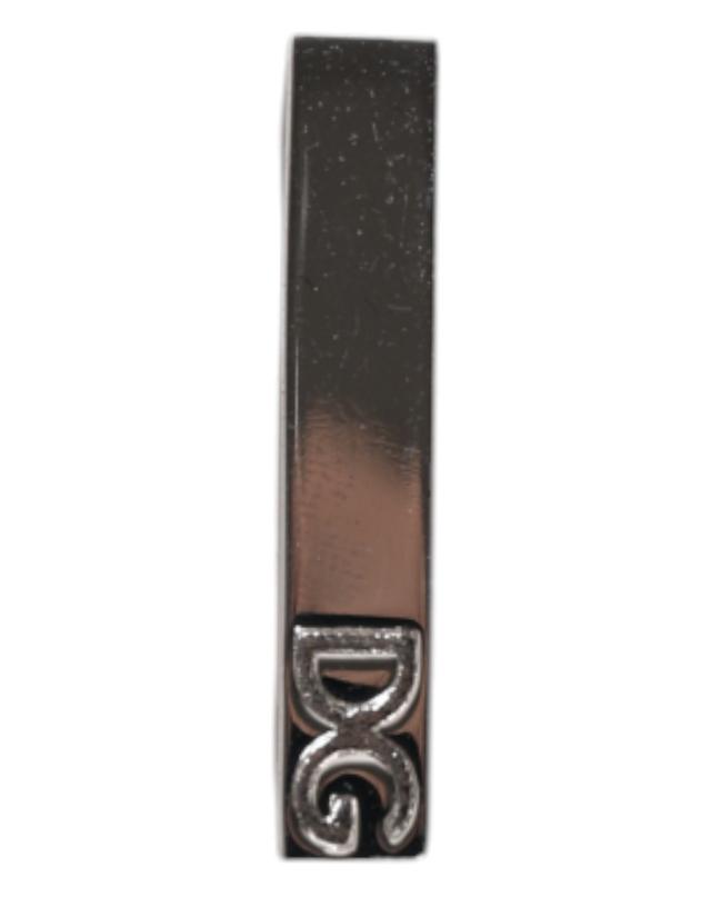 Dolce & Gabbana Silver Tone Brass Logo Branded Tie Clip Men's Bar
