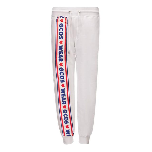 GCDS White Cotton Joggers (Workout Women's Pants)