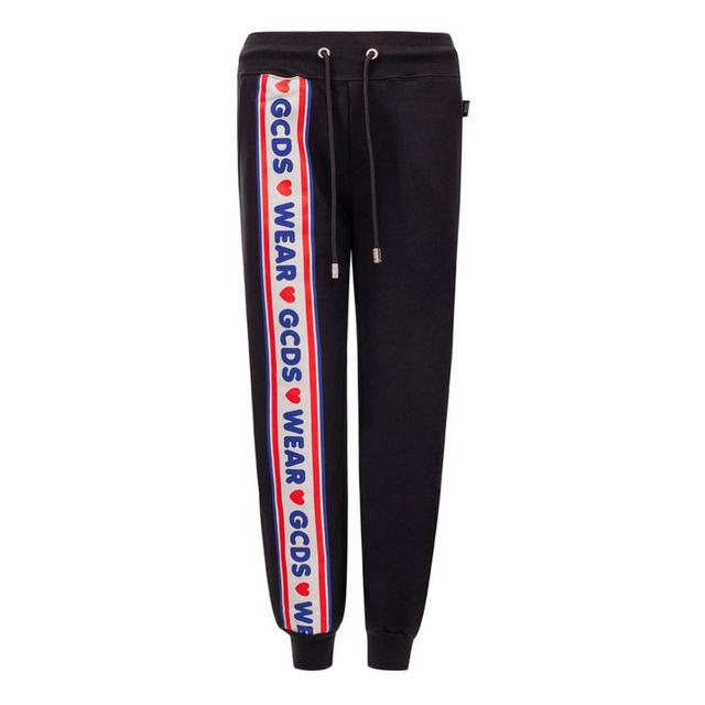 GCDS Black Cotton Joggers (Workout Women's Pants)