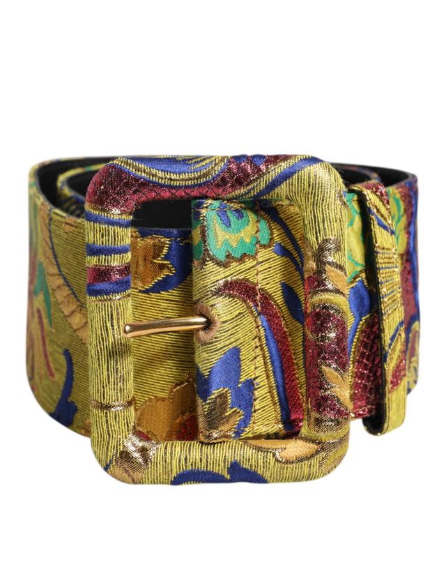 Dolce & Gabbana Multicolor Floral Jacquard Wide Waist Women's Belt (Pre-Owned)