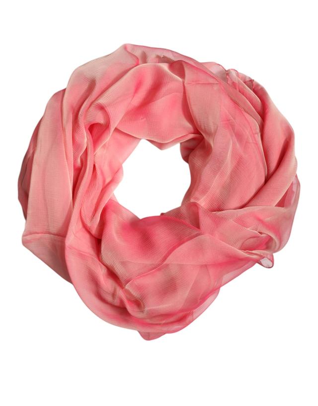 Dolce & Gabbana Pink Silk Rectangle Women Wrap Shawl Women's Scarf