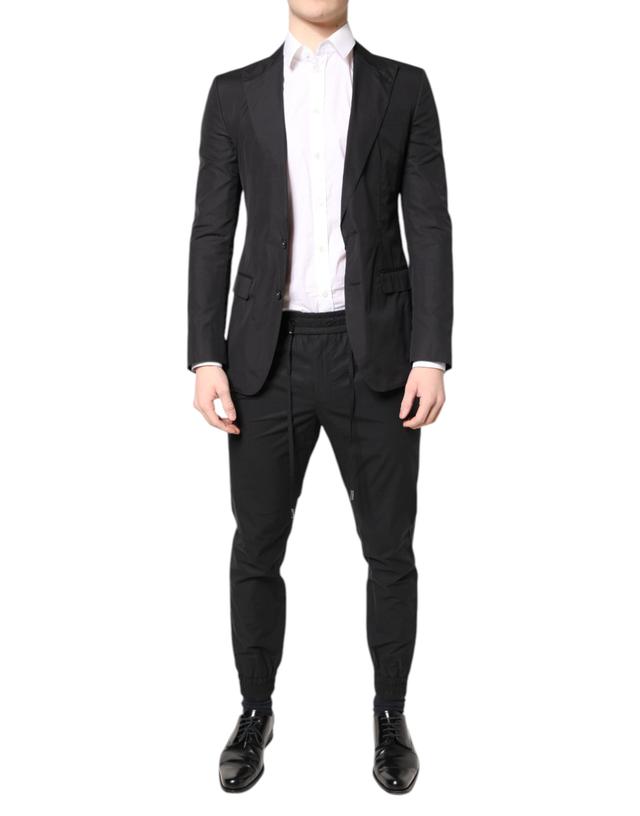 Dolce & Gabbana Black Cotton TAORMINA Formal 2 Piece Men's Suit (Pre-Owned)