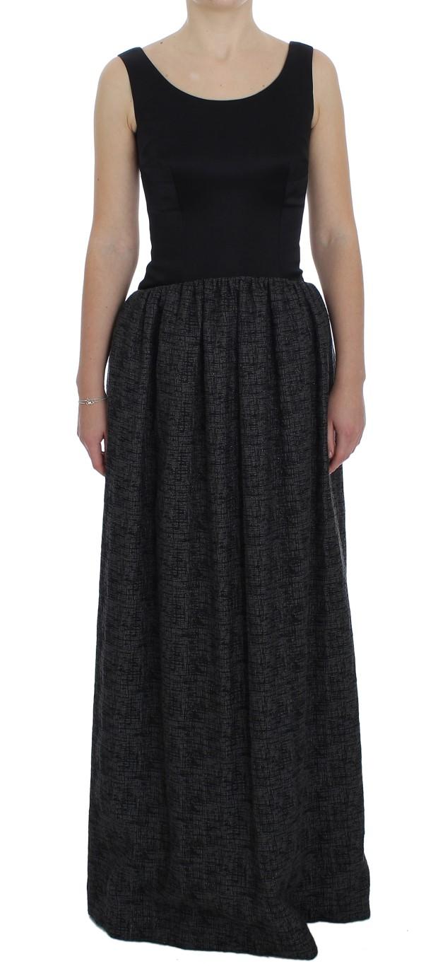 Dolce & Gabbana Black Gray Sheath Gown Full Length Women's Dress