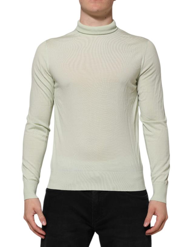 Dolce & Gabbana Mint Green Wool Turtleneck Pullover Men's Sweater (Pre-Owned)