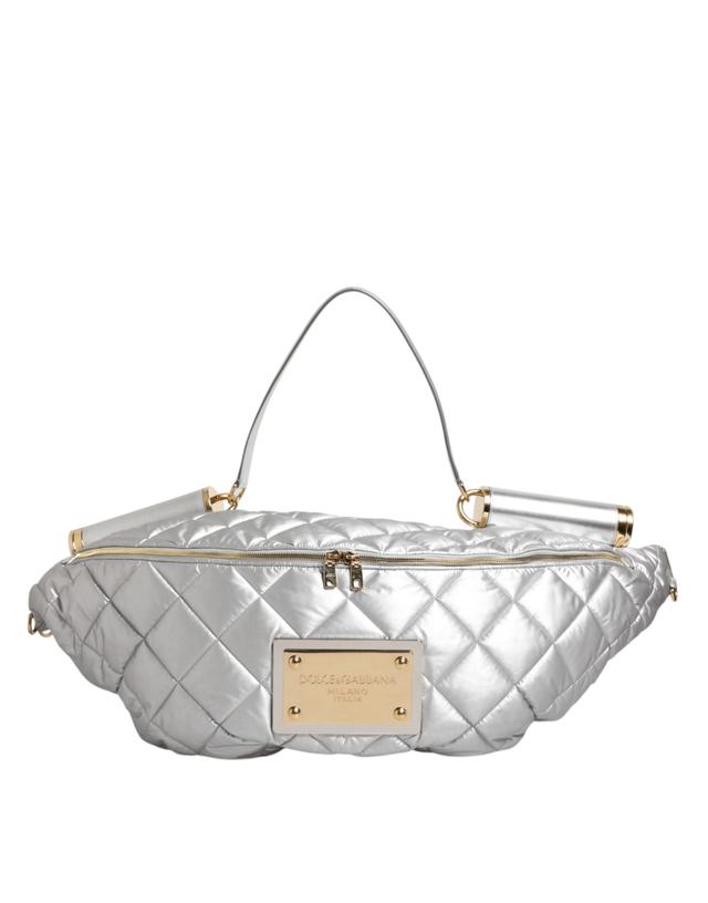 Dolce & Gabbana Silver Quilted Filled Crossbody Shoulder Women's SICILY Women's Bag (Pre-Owned)