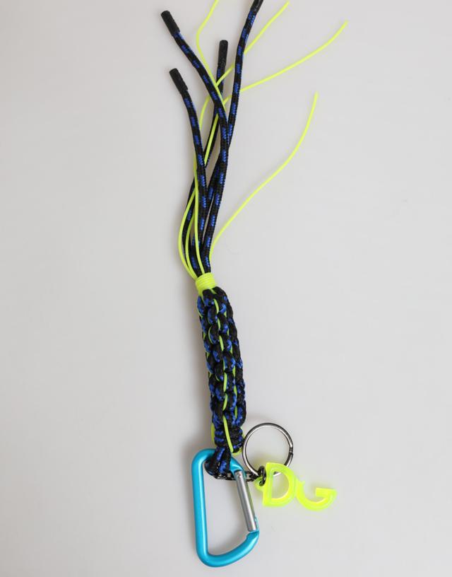 Dolce & Gabbana Multicolor Polyester Tape String DG Logo Keychain Men's Keyring (Pre-Owned)