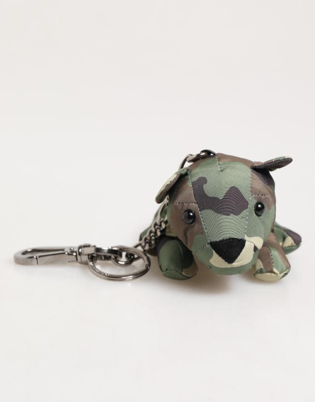 Dolce & Gabbana Multicolor Camouflage Animal Silhouette Keychain Men's Keyring