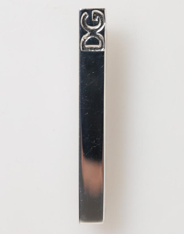 Dolce & Gabbana Silver Tone Brass Logo Branded Men Accessory Tie Clip Men's Bar