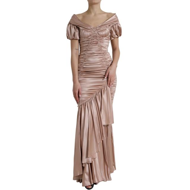 Dolce & Gabbana Pink Silk Stretch Sheath Mermaid Gown Women's Dress (Pre-Owned)