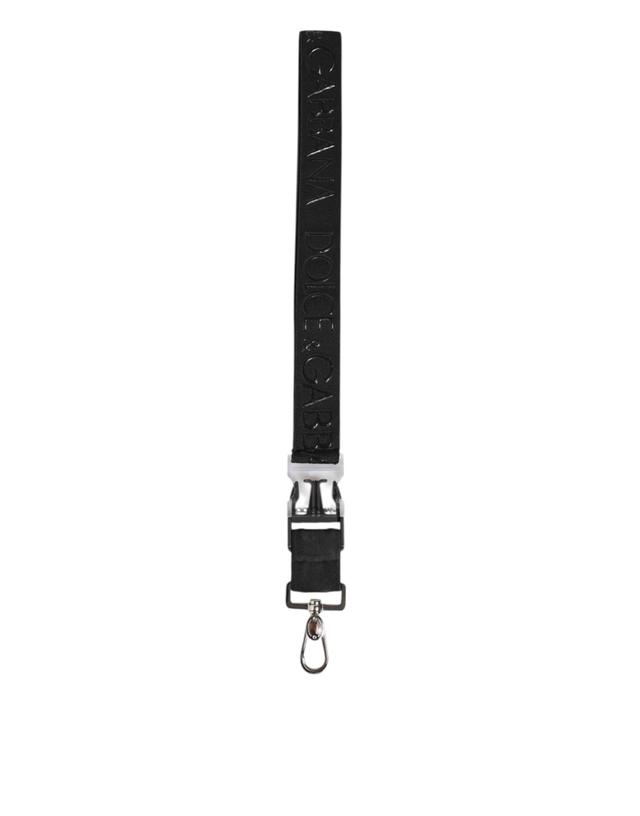 Dolce & Gabbana Black Polyester Stretch Rubberised DG Logo Men Men's Keychain