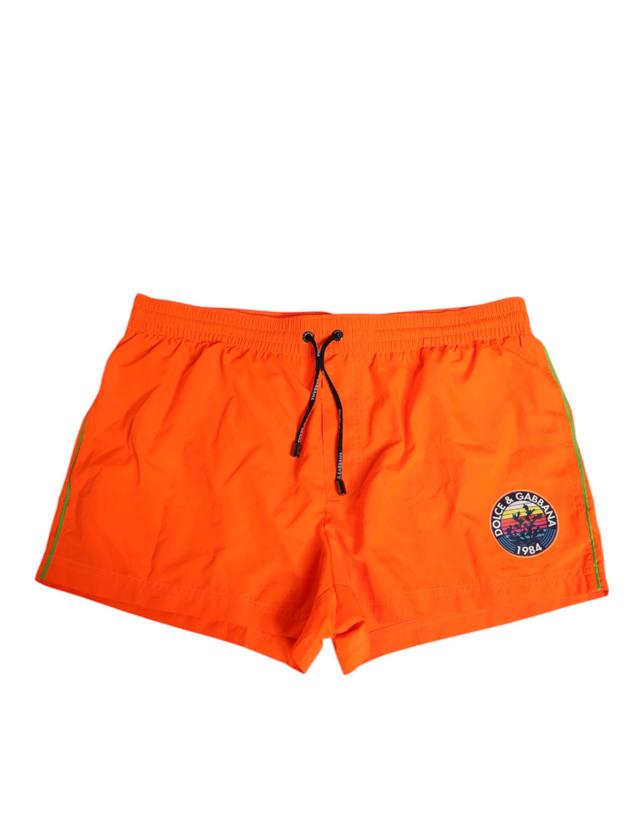 Dolce & Gabbana Orange Polyester Beachwear Men Shorts Men's Swimwear (Pre-Owned)