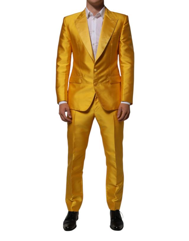 Dolce & Gabbana Yellow 2 Piece Silk Blend Men Suit Men's SICILIA (Pre-Owned)