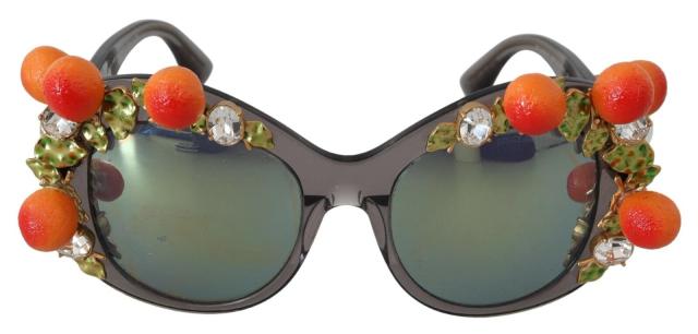 Dolce & Gabbana DG4283B Acetate Crystals Orange Appliques Women's Sunglasses (Pre-Owned)