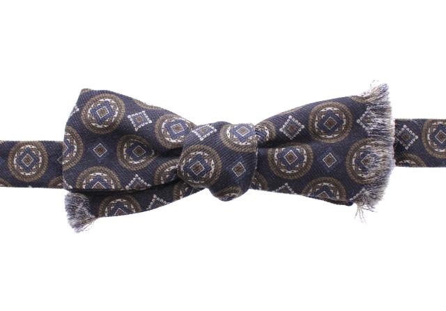 Dolce & Gabbana Blue Silk Baroque Fantasi Tied Bow Tie Men's Papillon