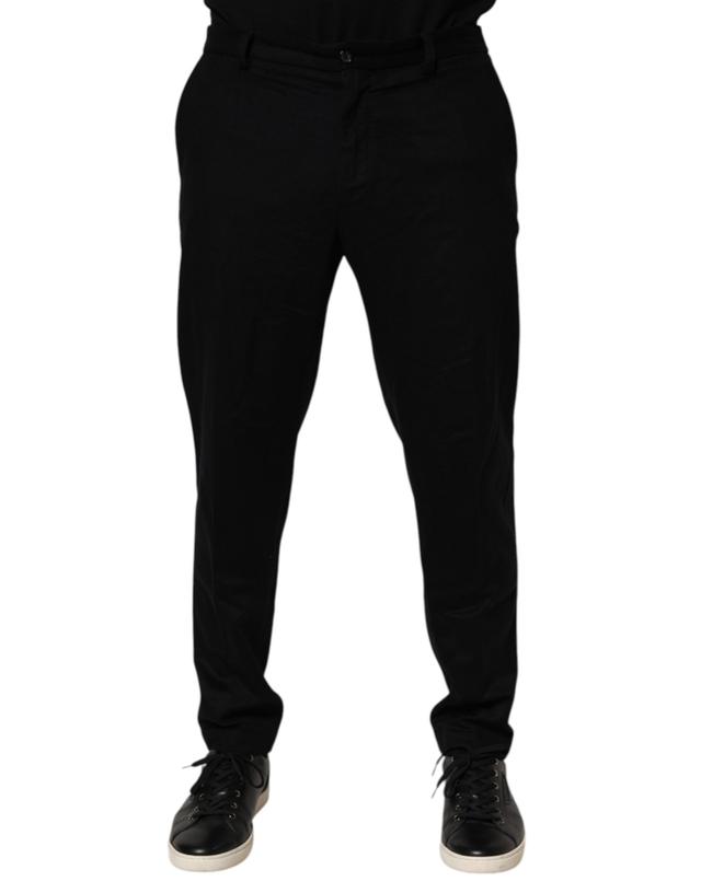 Dolce & Gabbana Black Cashmere Dress Formal Trouser Men's Pants (Pre-Owned)