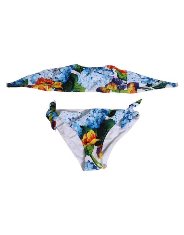 Dolce & Gabbana White Floral Swimsuit 2 Piece Top Bottom Women's Swimwear (Pre-Owned)