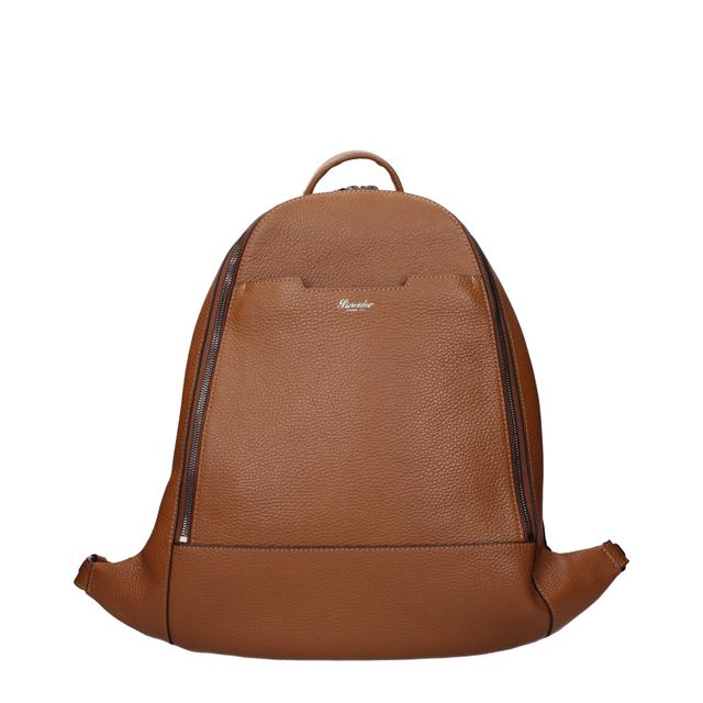 Pineider Brown Leather Men's Backpack