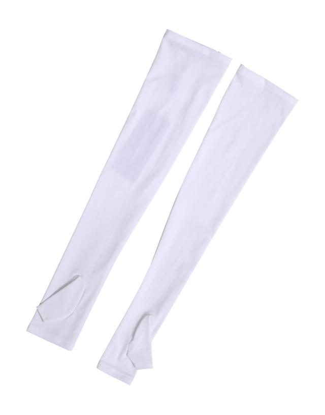 Dolce & Gabbana White Nylon Fingerless Elbow Length Mitten Women's Gloves (Pre-Owned)