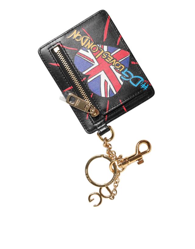 Dolce & Gabbana Black Leather #DGLovesLondon Cardholder Coin Case  Keyring