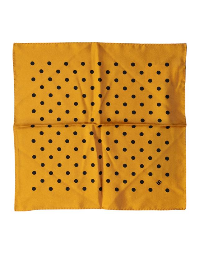Dolce & Gabbana Orange Polka Dot Square Handkerchief Men's Scarf