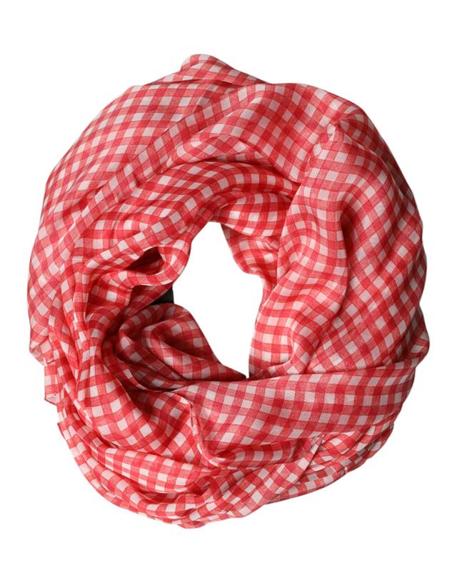 Dolce & Gabbana Red Checkered Plaid Neck Wrap Shawl  Men's Scarf (Pre-Owned)
