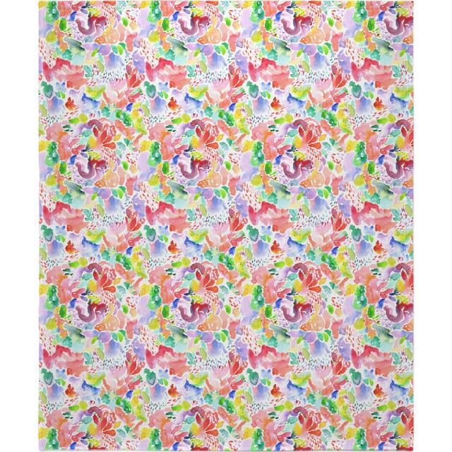 Watercolor Fleece Throw Blanket 50x60 Plush Comfort