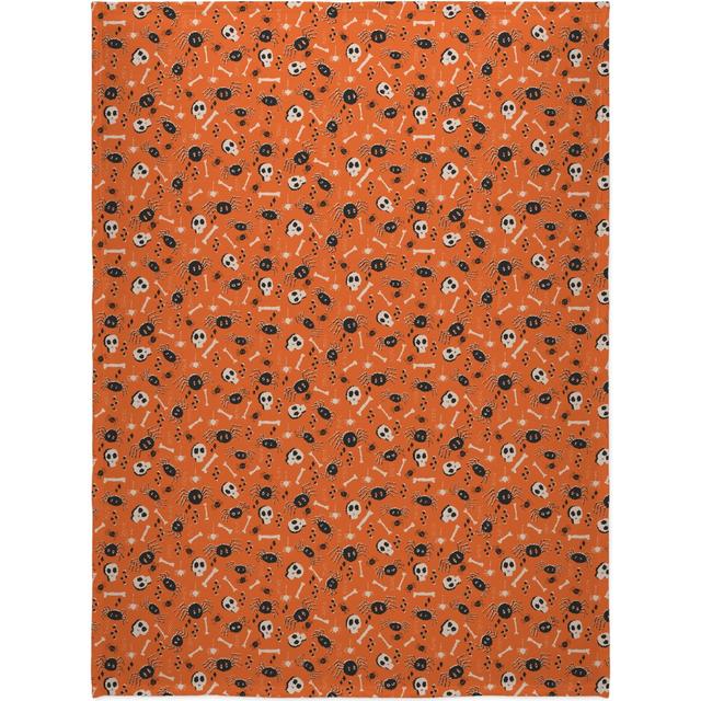 Fleece Photo Blankets: Vintage Halloween - Orange and Black Blanket, Fleece, 60x80, Orange