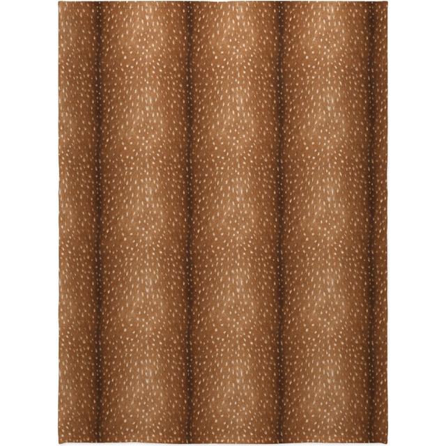 Brown Deer Print Fleece Blanket 60x80 Rustic Decor