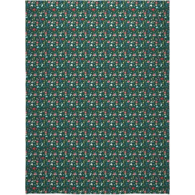 Custom Green Plush Photo Blanket 60x80 with Your Pictures