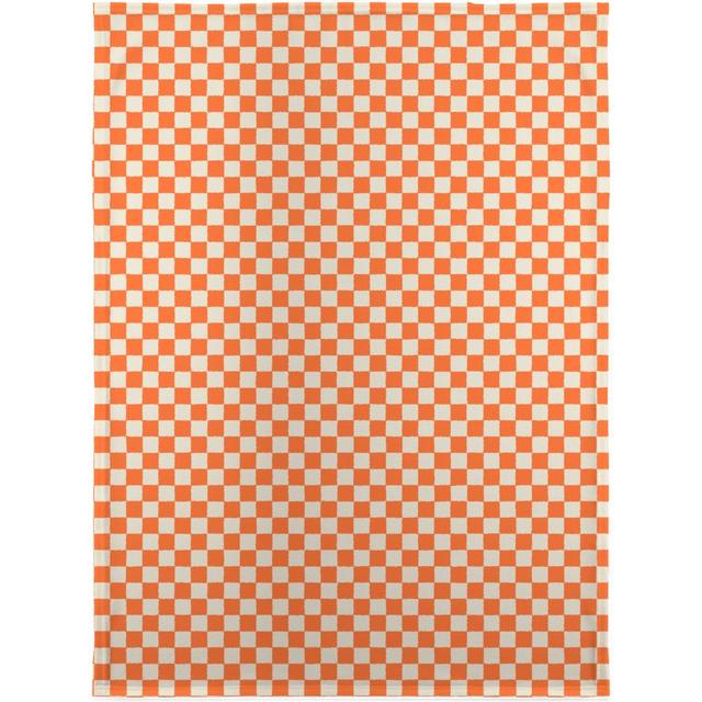 Sherpa Fleece Photo Blankets: Retro Checkerboard - Bright Orange Blanket, Sherpa, 30x40