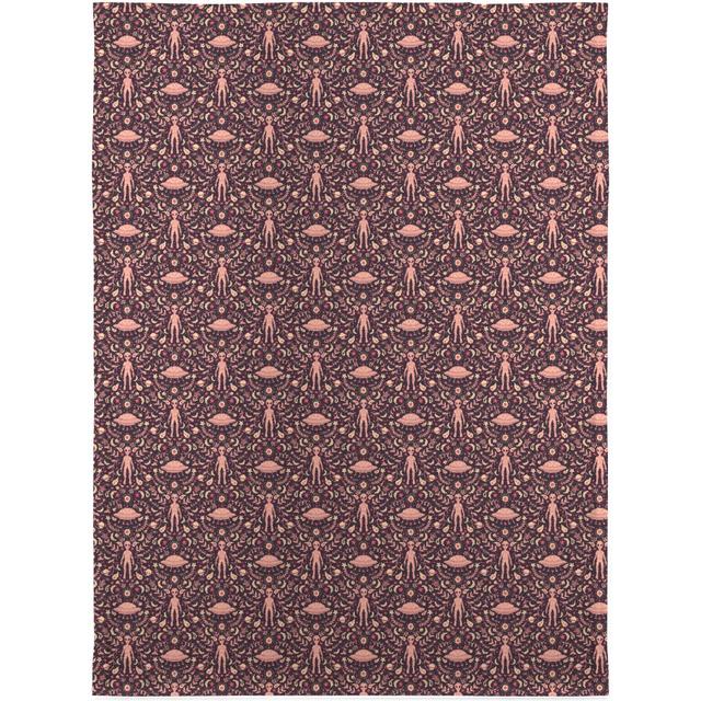 Sherpa Fleece Photo Blankets: Folk Art Alien Blanket, Sherpa, 30x40, Pink, Watermelon