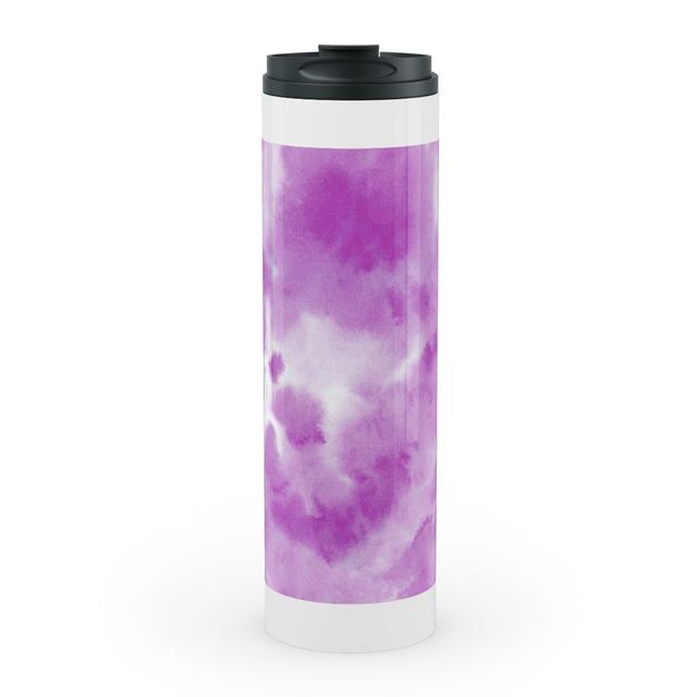 Travel Mugs: Watercolor Texture - Purple Stainless Mug, White, 20oz, Purple