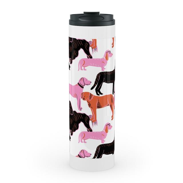 Travel Mugs: Goofy Dog Friends Stainless Mug, White, 20oz, White