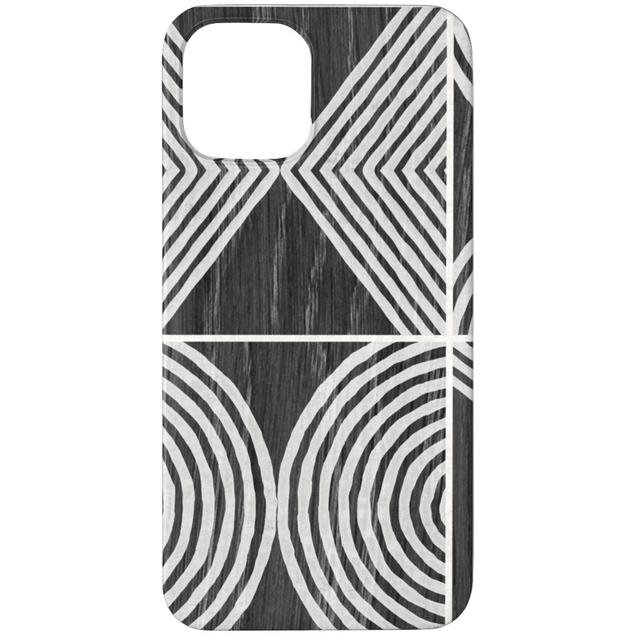Custom iPhone 11 Pro Cases: Boho Tribal Woodcut Geometric Shapes, Slim Case, Matte Finish, Black, Coal