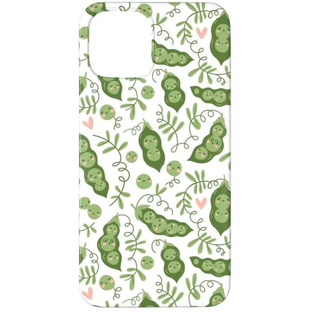 Custom iPhone 12 Pro Cases: Cute Peas - Green, Silicone Liner Case, Matte Finish, Green, Classic Green