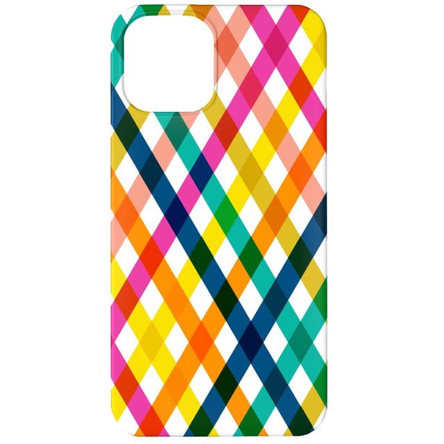 Custom iPhone 12 Cases: Birchdale Gingham Plaid - Multi, Silicone Liner Case, Matte Finish