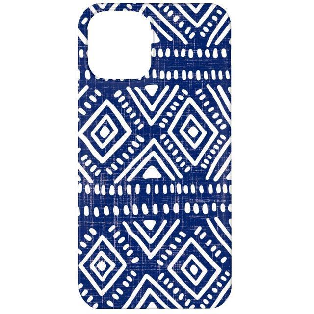 Custom iPhone 12 Cases: Abstract Diamonds - Navy, Slim Case, Matte Finish, Blue, True Blue
