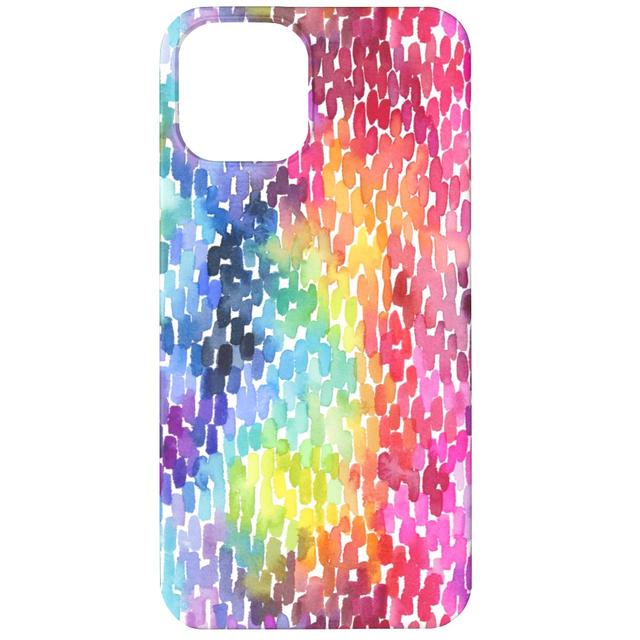 Custom iPhone 12 Cases: Watercolor Marks - Multi, Slim Case, Matte Finish