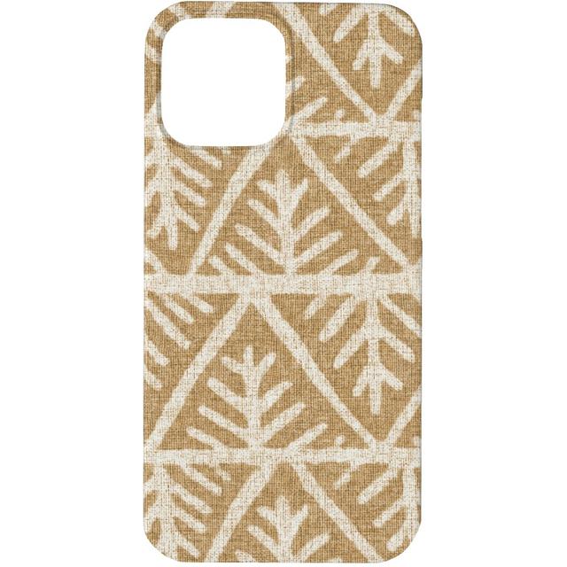 Custom iPhone 13 Pro Cases: Textured Mudcloth, Silicone Liner Case, Matte Finish, Brown, Cafe