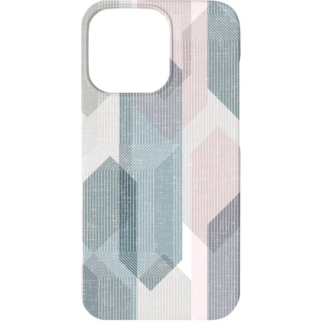 Custom iPhone 13 Cases: Deco Mod Hex Reflections - Sorbet, Silicone Liner Case, Matte Finish, Gray
