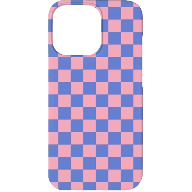 Custom iPhone 13 Cases: Fun Checkers - Pink and Purple, Silicone Liner Case, Matte Finish, Pink, Bright Pink