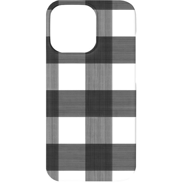 Custom iPhone 13 Cases: Cross Hatch Plaid, Silicone Liner Case, Matte Finish, Black, Metal