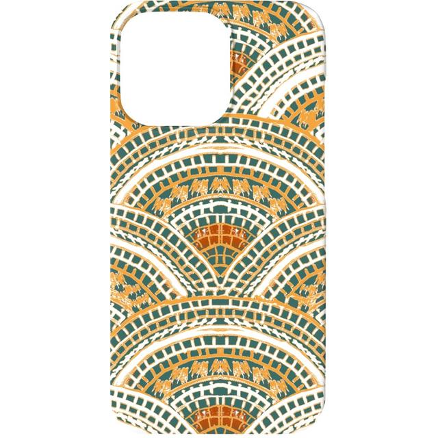 Custom iPhone 13 Cases: Earthy Fans - Orange Green and Gold, Slim Case, Matte Finish, Multicolor