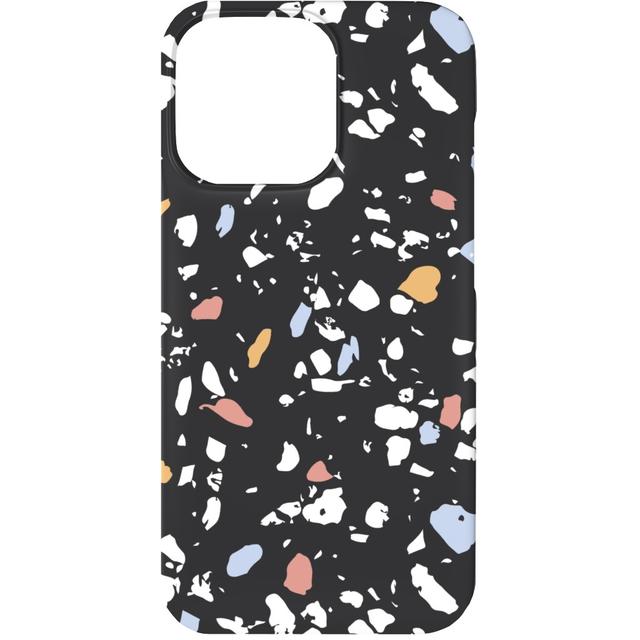 Custom iPhone 13 Cases: Terrazzo Print - Dark, Slim Case, Matte Finish, Black