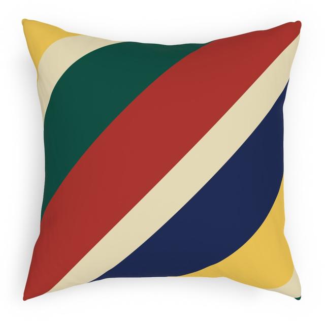 Woven Pillows: Camping Stripe Diagonal - Multi, White, 18x18, Double Sided