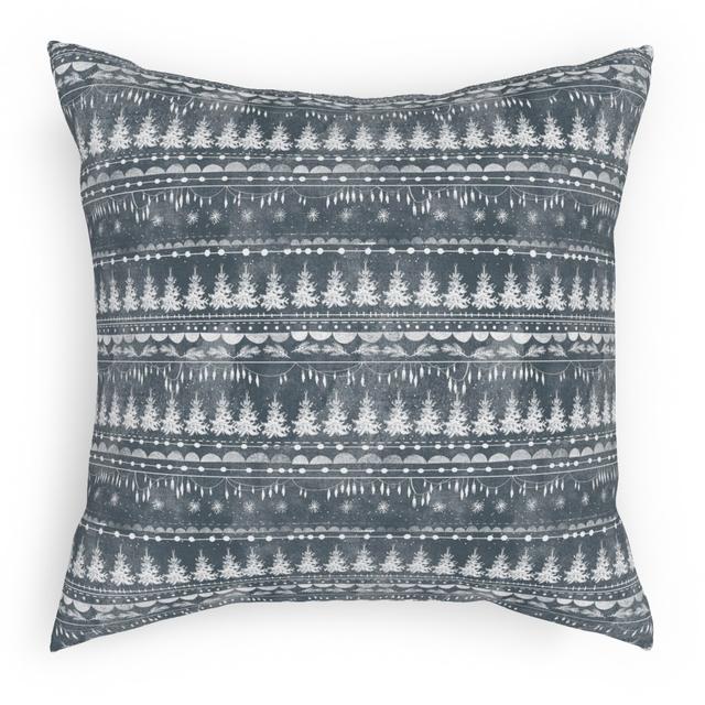 Woven Pillows: Vintage Christmas Stripe, White, 18x18, Double Sided, Gray, Metal