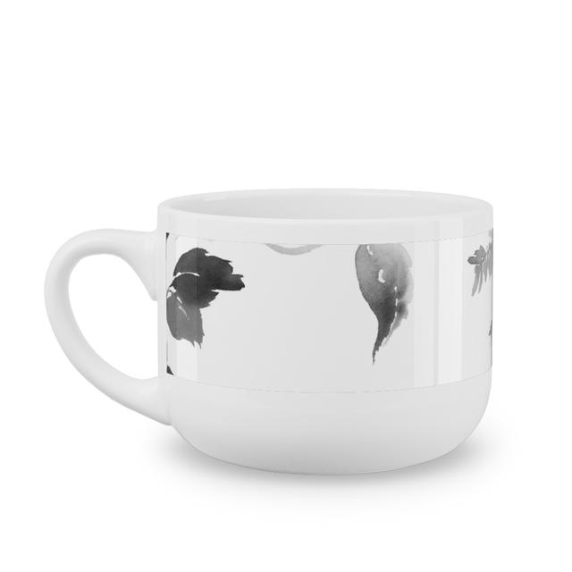 White Latte Mugs: Spring Beginning - Black and White Latte Mug, White, 25oz, White